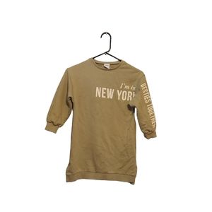 Zara Girls Sweatshirt Green Size 7 I'm in New York Besties Together